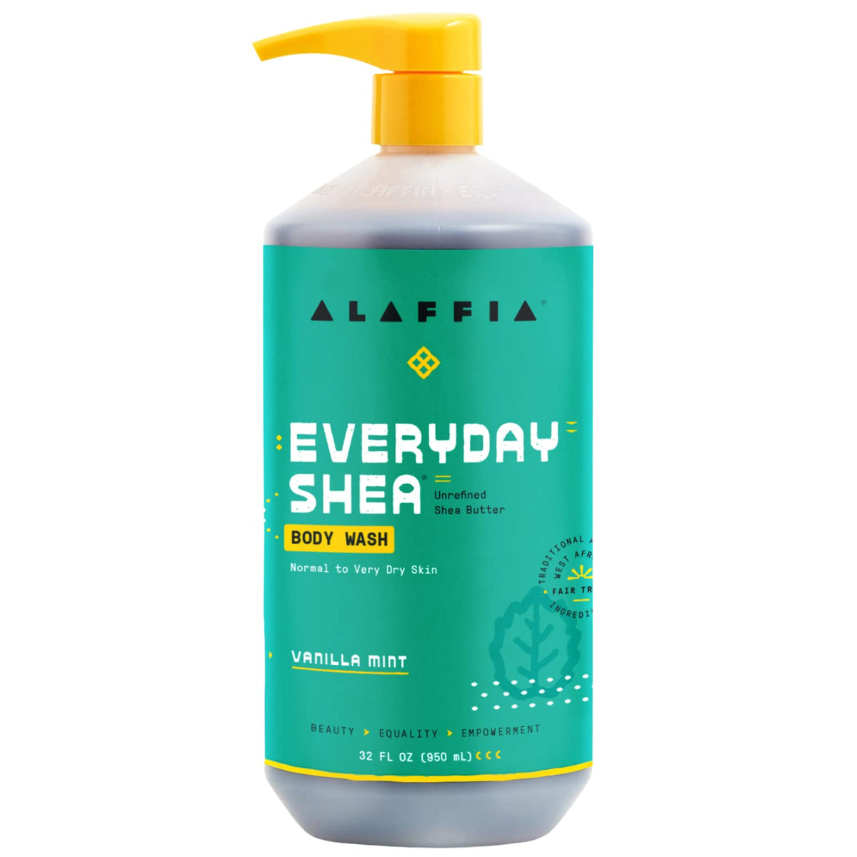 Alaffia EveryDay Shea Body Wash, Unscented 2-Pack, 32 Oz Ea