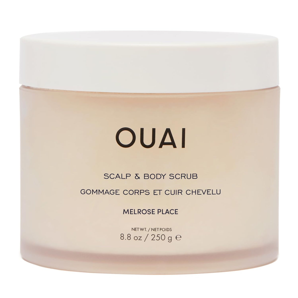 OUAI Scalp & Body Scrub, St. Barts - Exfoliating Body Scrub with Sugar & Coconut Oil Blend for Smooth, Moisturized Skin - Gentle Scalp Exfoliator for Removing Product Build Up (8.8 Oz)