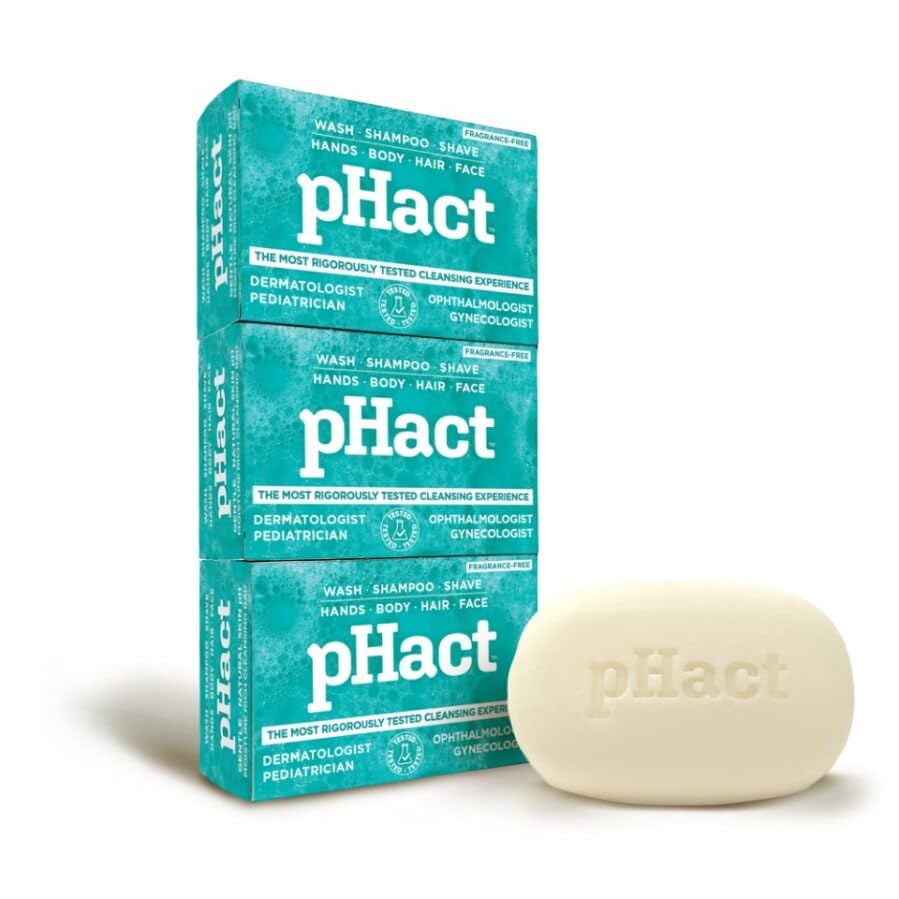 Andrew Lessman ProCaps pHact Unscented Cleansing Bar 4.25 oz (3 Pack)