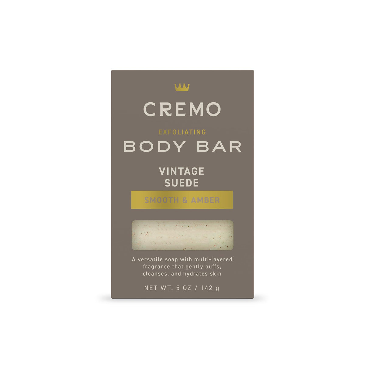 Cremo Exfoliating Body Bar Soap for Men, Bourbon & Oak Scent, 5 oz