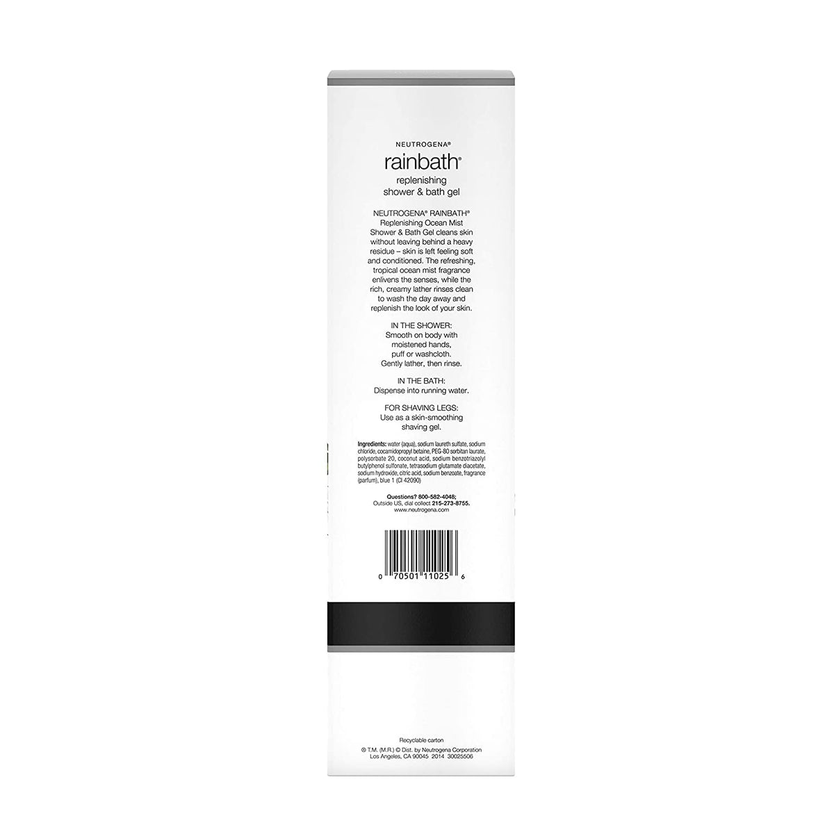 Neutrogena Rainbath Replenishing and Cleansing Shower and Bath Gel, Moisturizing Body Wash and Shaving Gel with Clean Rinsing Lather, Ocean Mist Scent, 32 fl. oz (Pack of 2)