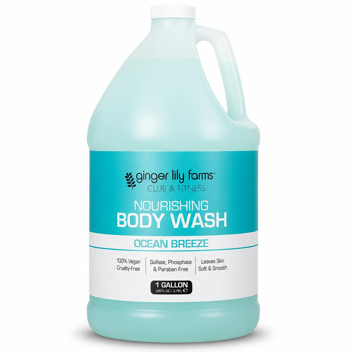 Ginger Lily Farms Club & Fitness Body Wash, 128oz, Fragrance Free