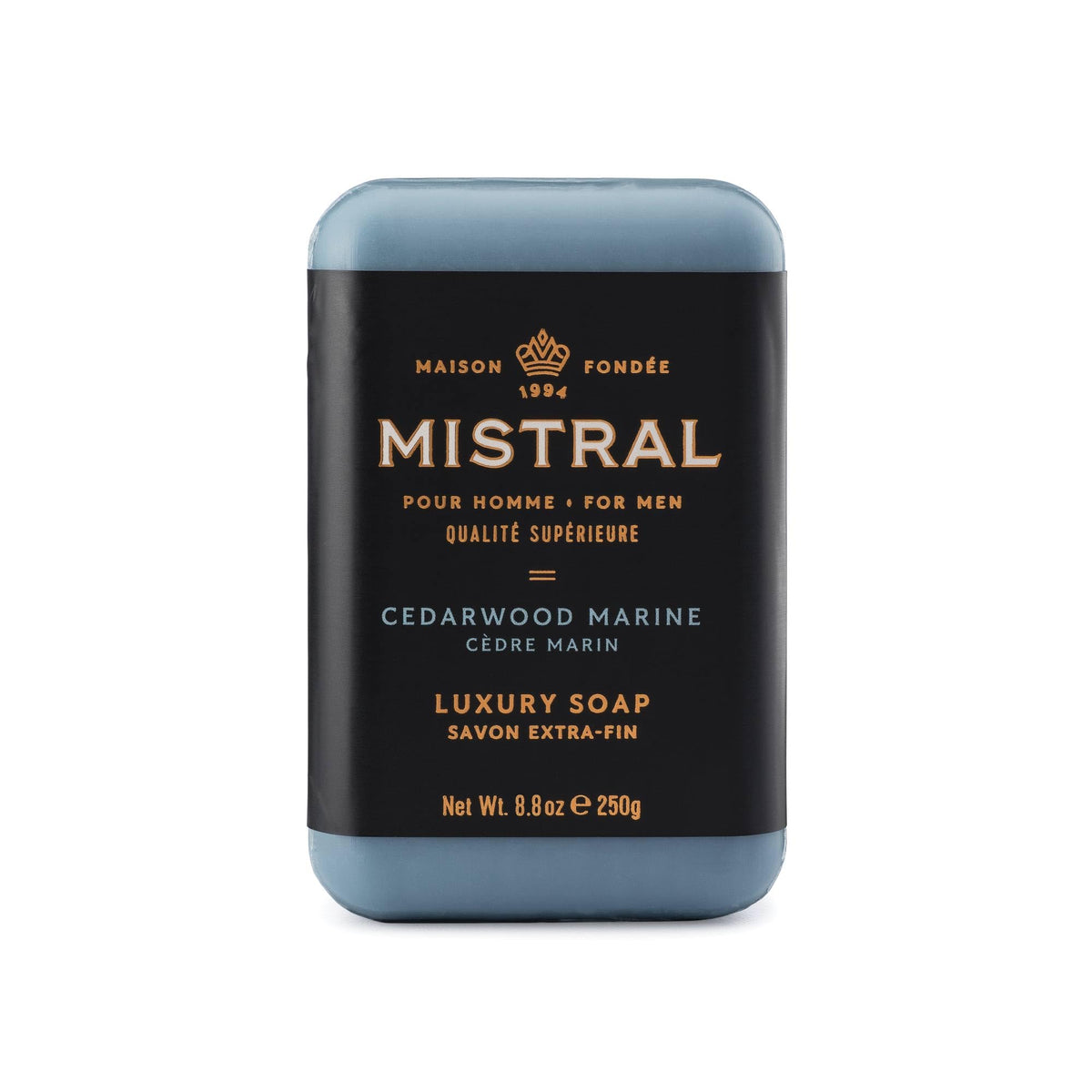 Mistral Men’s Luxury Bar Soap for Men, Classics Gift Set (4 x 8.8 oz)