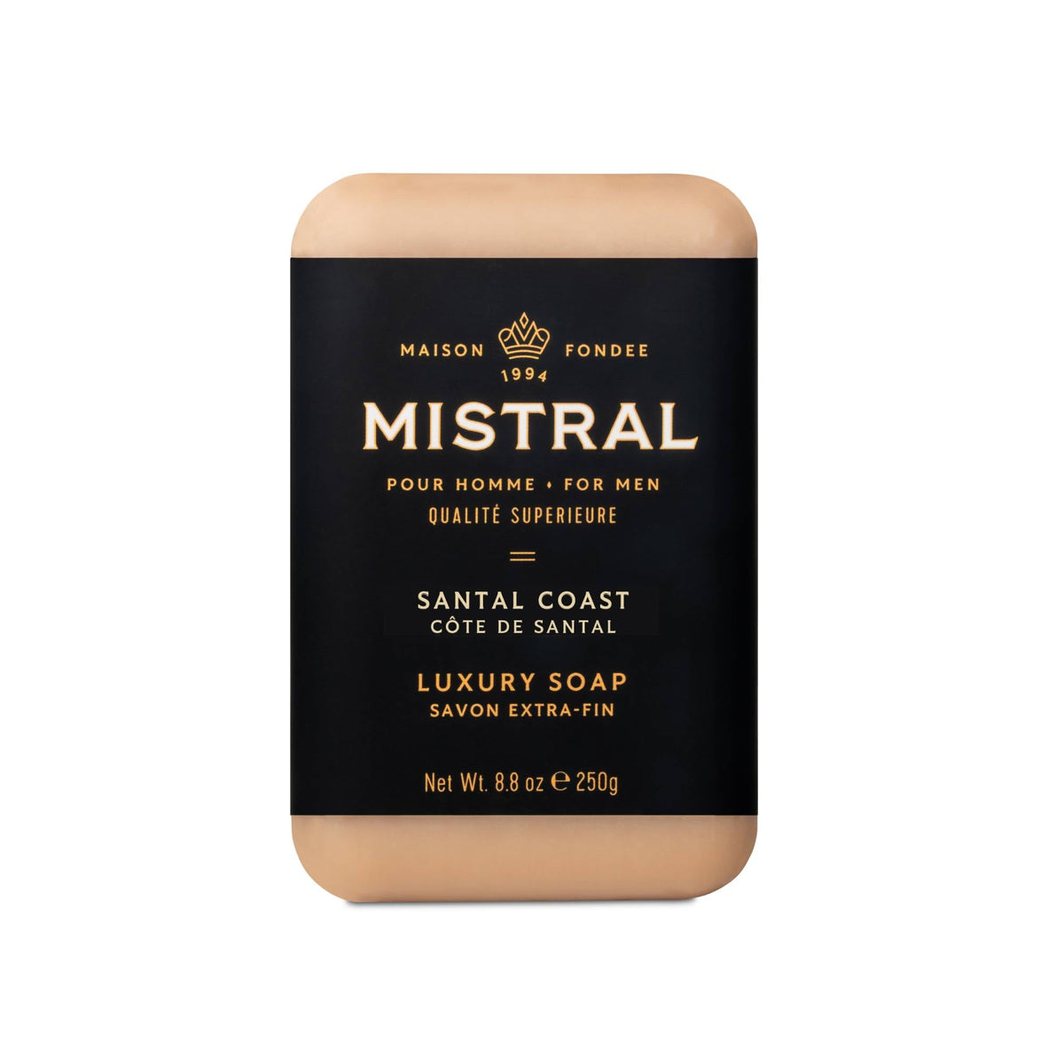 Mistral Men’s Luxury Bar Soap for Men, Classics Gift Set (4 x 8.8 oz)