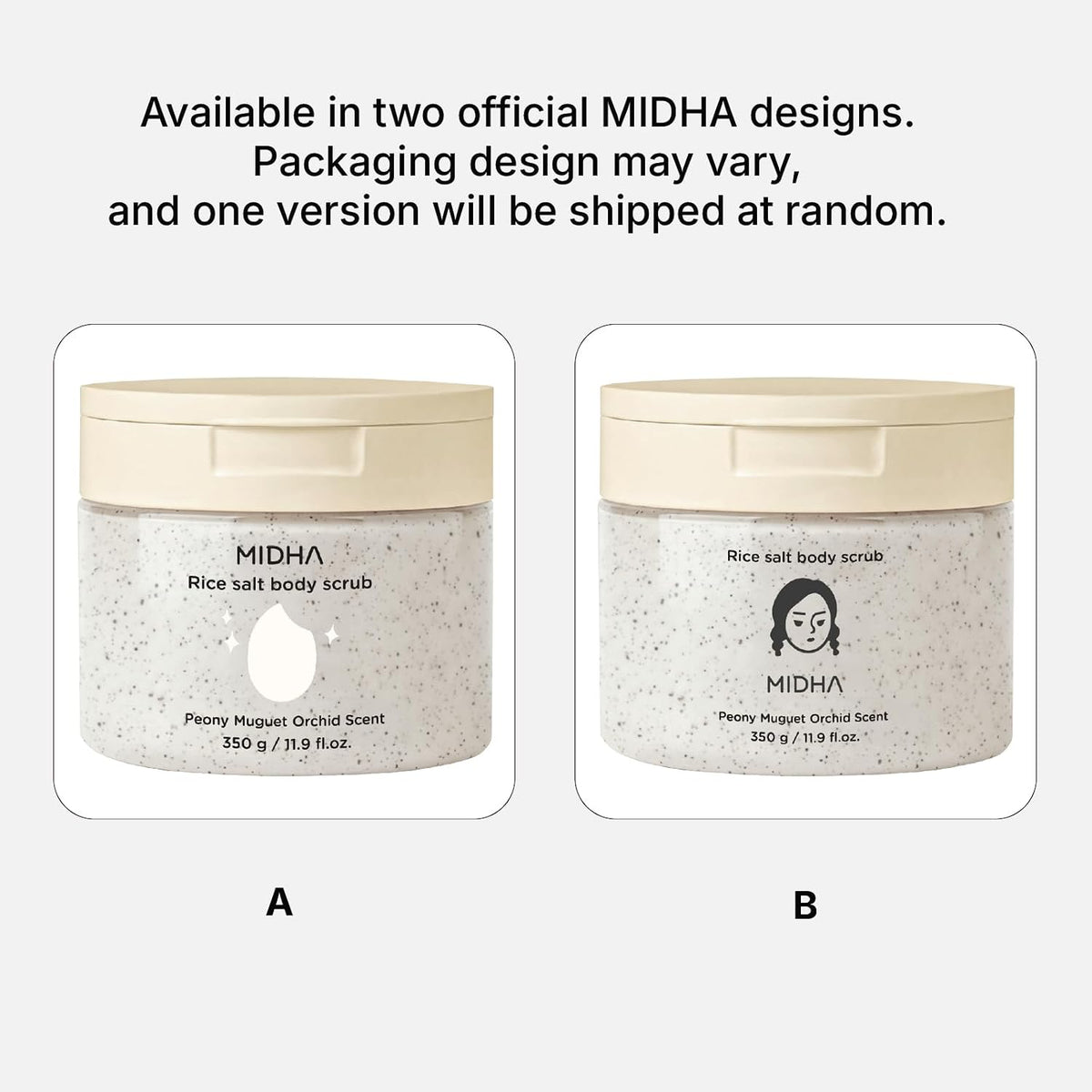 MIDHA RICE SALT BODY SCRUB, 1.69fl.oz/50ml, Gentle Exfoliating Body Polish with Rice Bran & Natural Salt, Nourishing & Hydrating Korean Rice Body Scrub, Rice Bran & Apricot Seed Exfoliating Body Scrub
