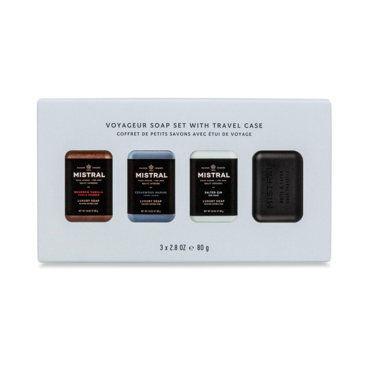 Mistral Men’s Luxury Bar Soap for Men, Classics Gift Set (4 x 8.8 oz)
