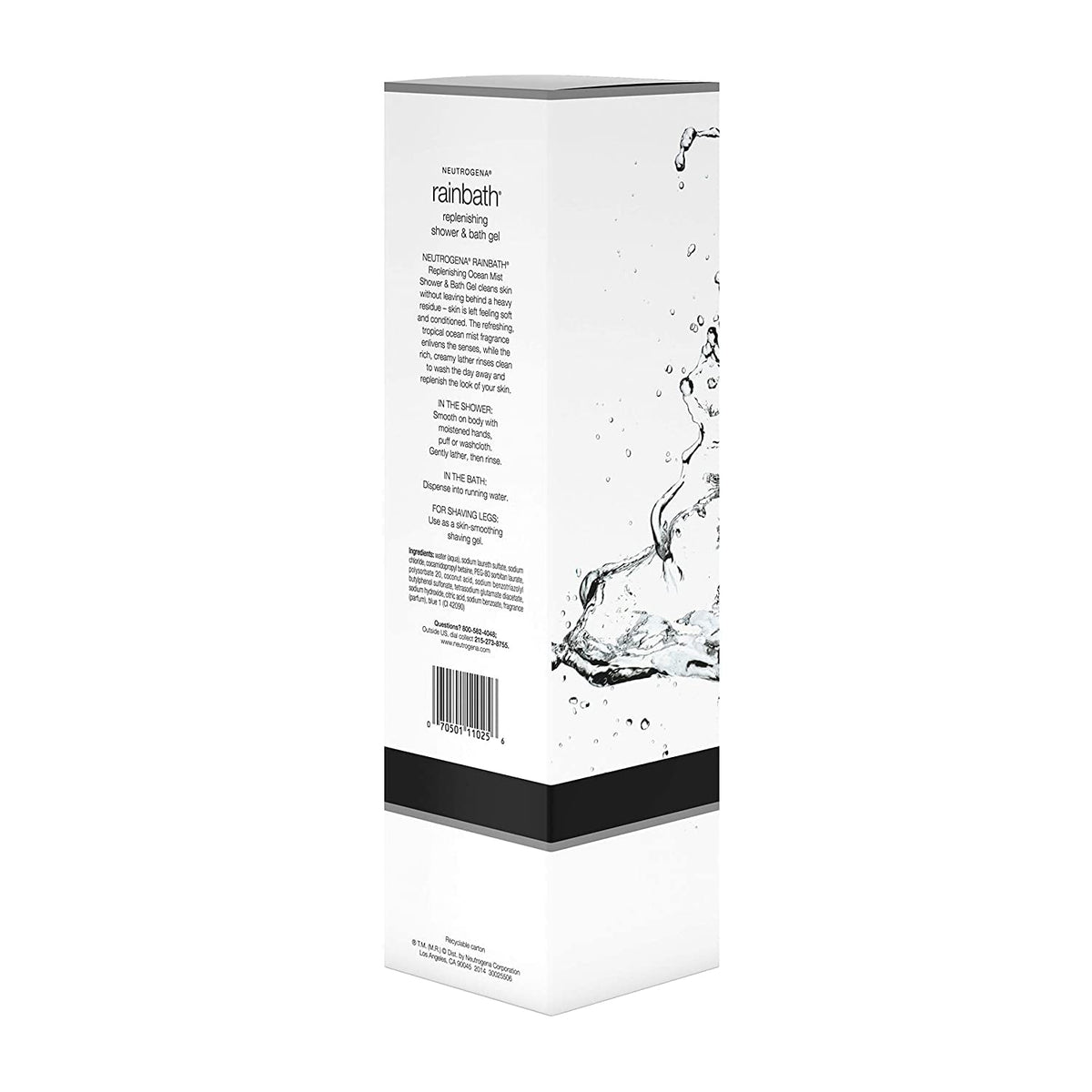 Neutrogena Rainbath Replenishing and Cleansing Shower and Bath Gel, Moisturizing Body Wash and Shaving Gel with Clean Rinsing Lather, Ocean Mist Scent, 32 fl. oz (Pack of 2)