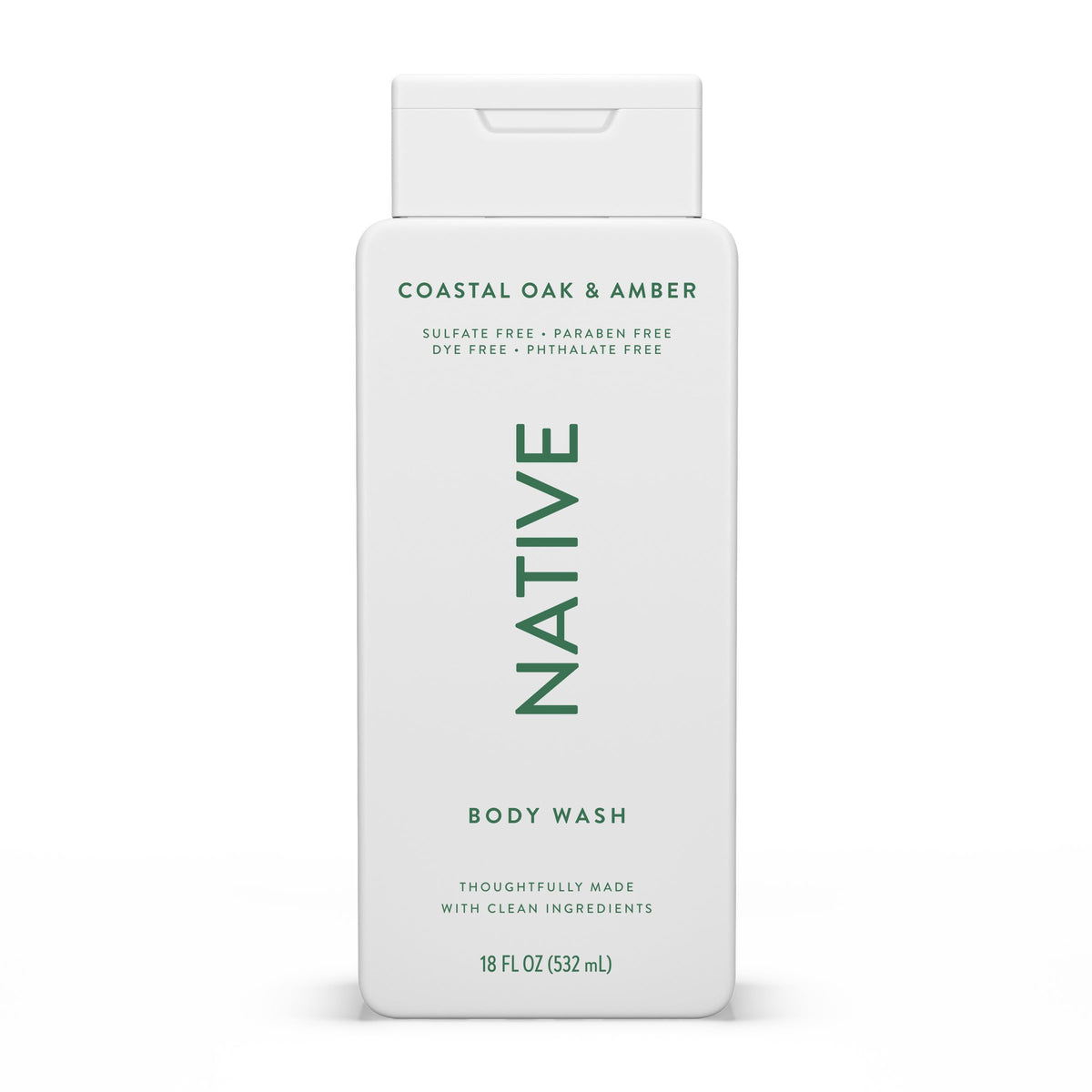 Native Clean Body Wash, Gentle & pH-balanced for Sensitive Skin, 24-Hr Freshness for Women & Men, Vegan & Cruelty-Free, Free of Sulfates, Parabens & Phthalates, Coconut & Vanilla, 18fl oz