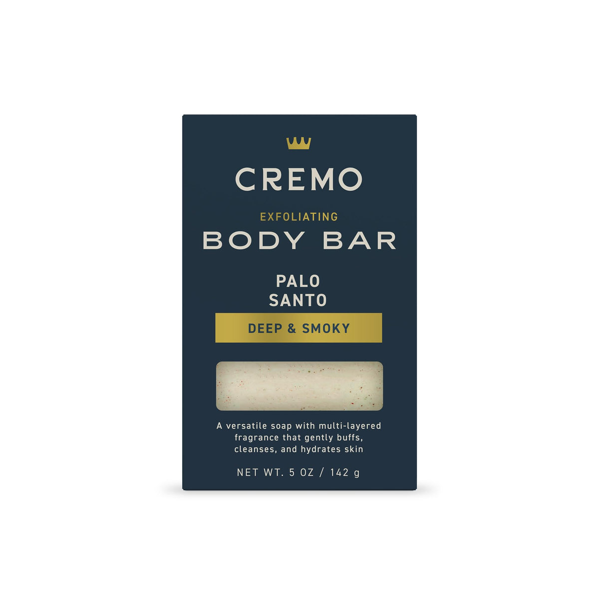 Cremo Exfoliating Body Bar Soap for Men, Bourbon & Oak Scent, 5 oz