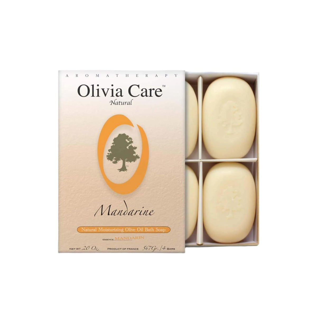 Olivia Care Lavender Bar Soap-4 pack box set - 100% Natural Ingredients, Organic, Vegan - For Face & Body, Cold-pressed Triple-Milled, Hydrating, Moisturizing, Infused Calcium & Vitamins - 4 X 5 oz