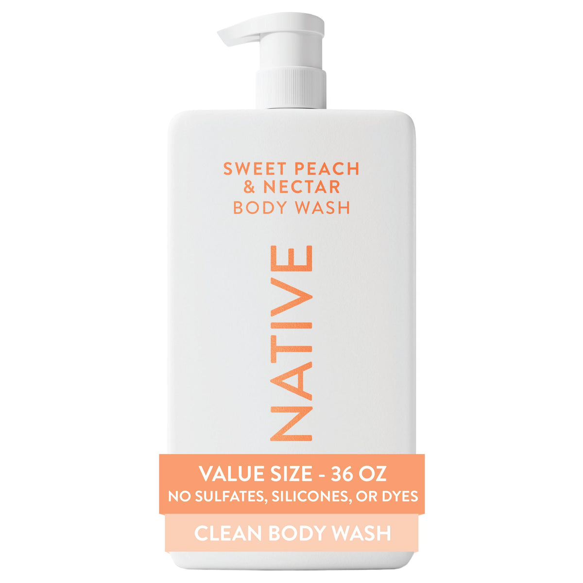 Native Clean Body Wash, Gentle & pH-balanced for Sensitive Skin, 24-Hr Freshness for Women & Men, Vegan & Cruelty-Free, Free of Sulfates, Parabens & Phthalates, Coconut & Vanilla, 36 oz