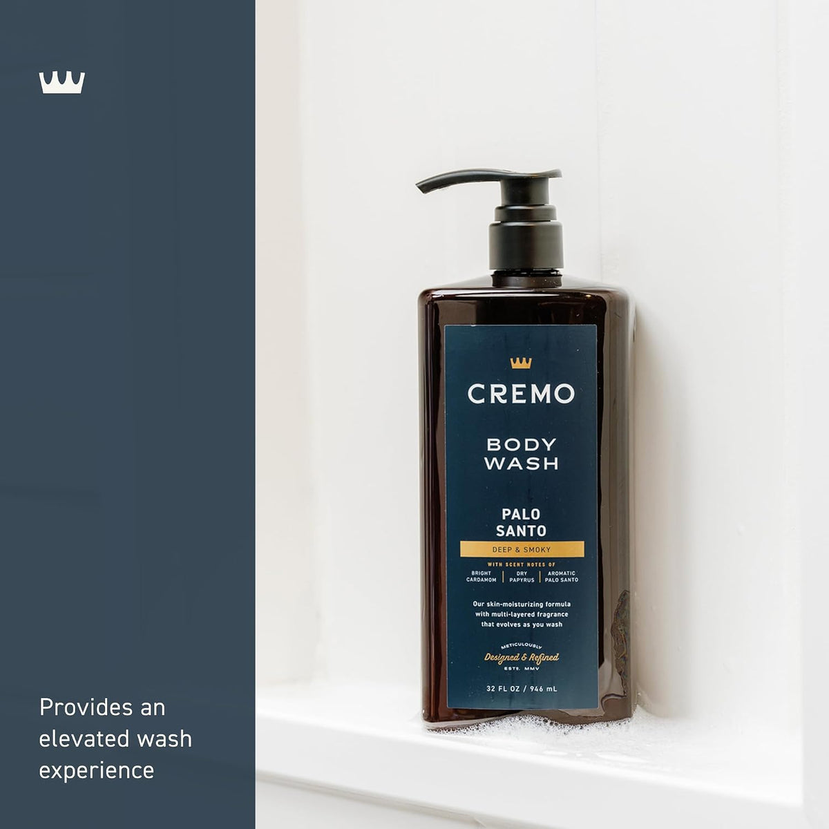 Cremo Body Wash for Men, Palo Santo, 32 Fl Oz