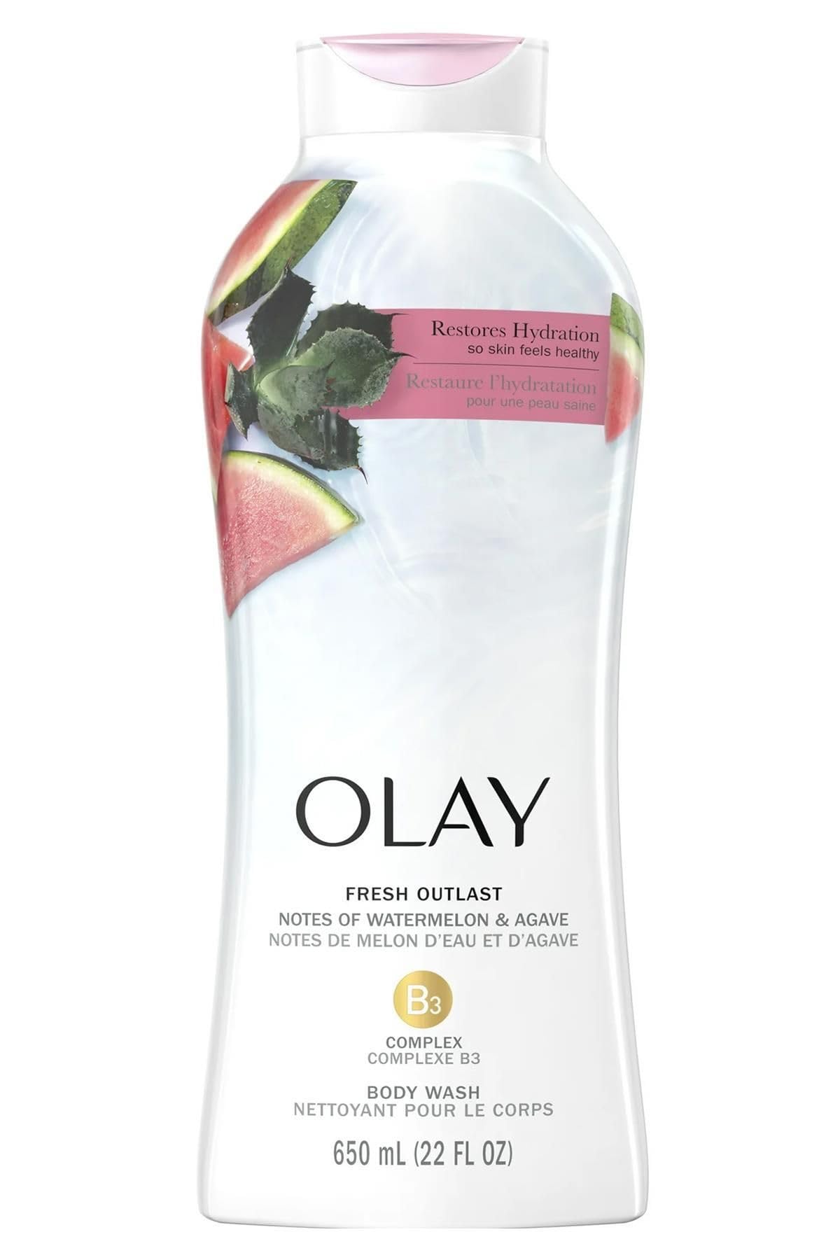 Olay Body Wash for Women, Fresh Radiance, Refreshing & Renewing, Made with Plant Based Cleansers, B3 Botanical Complex, For All Skin Types, Birch Water & Lavender Scent, 33 fl oz (Pack of 4)