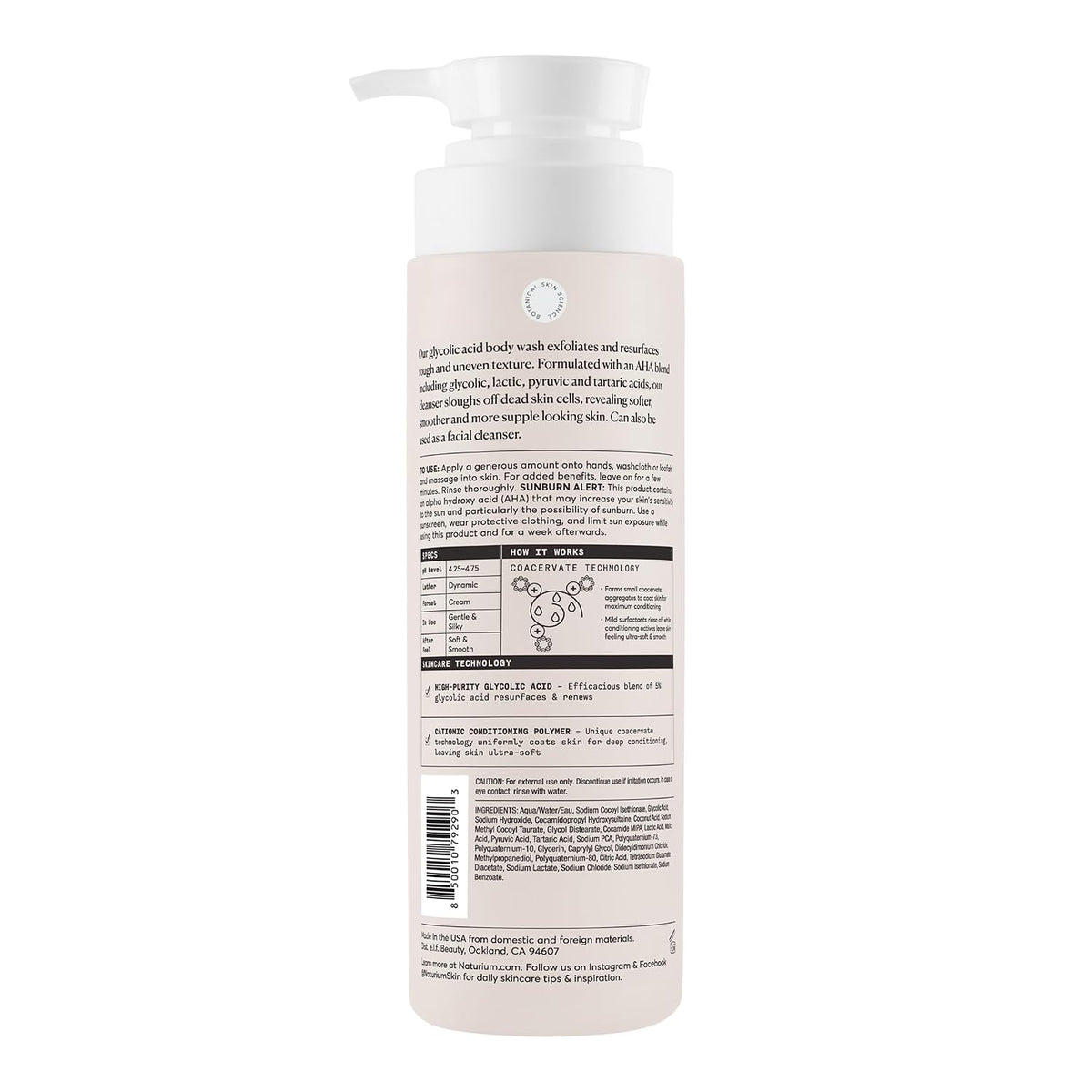 Naturium The Smoother Glycolic Acid Body Wash, 16.9 fl oz