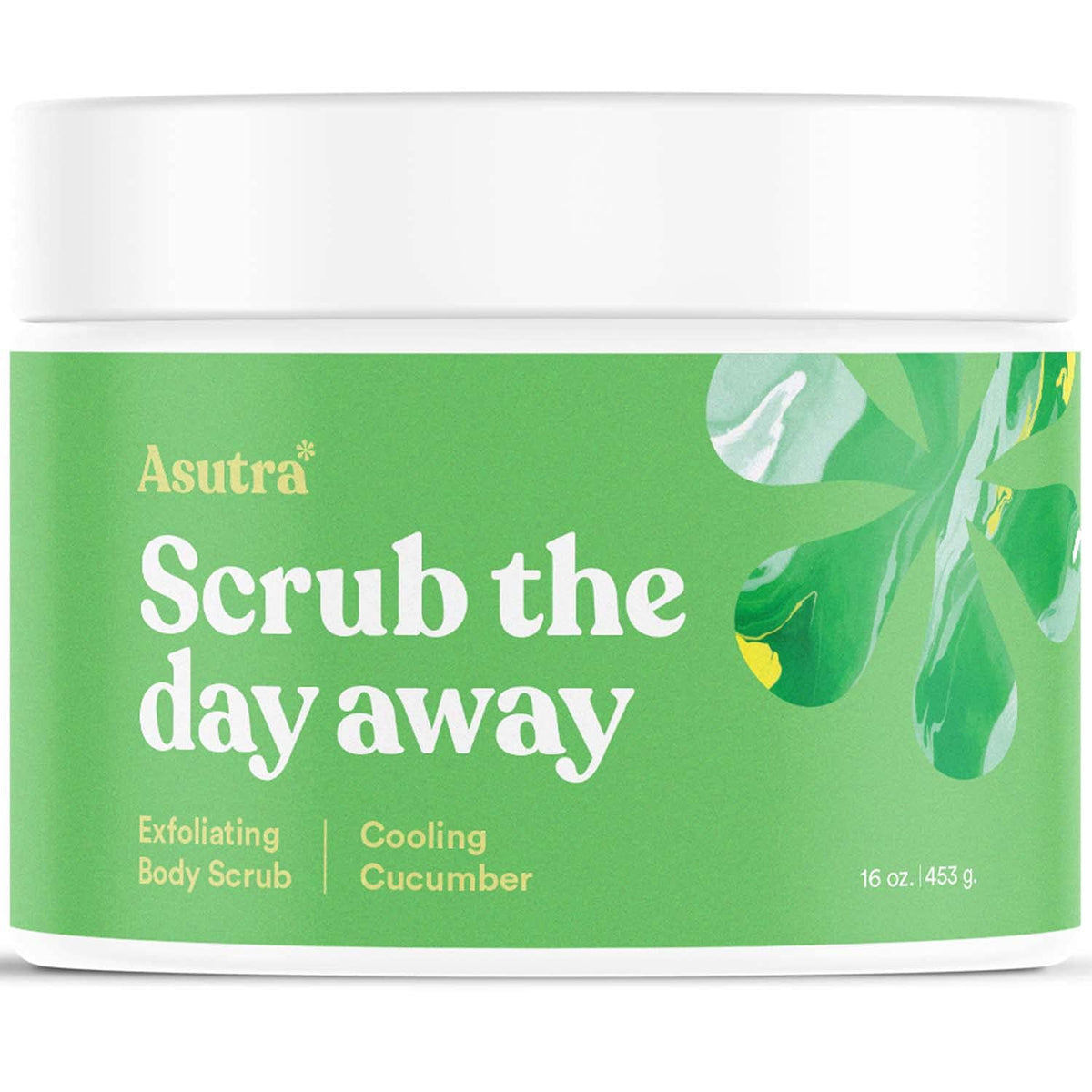 ASUTRA Dead Sea Salt Essential Oil Body Scrub (16 Ounce, Cooling Cucumber)