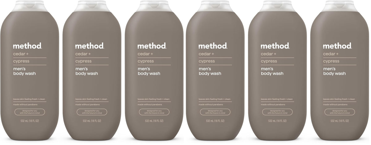method Men’s Body Wash, Cedar + Cypress, 18 fl oz, 3 Pack