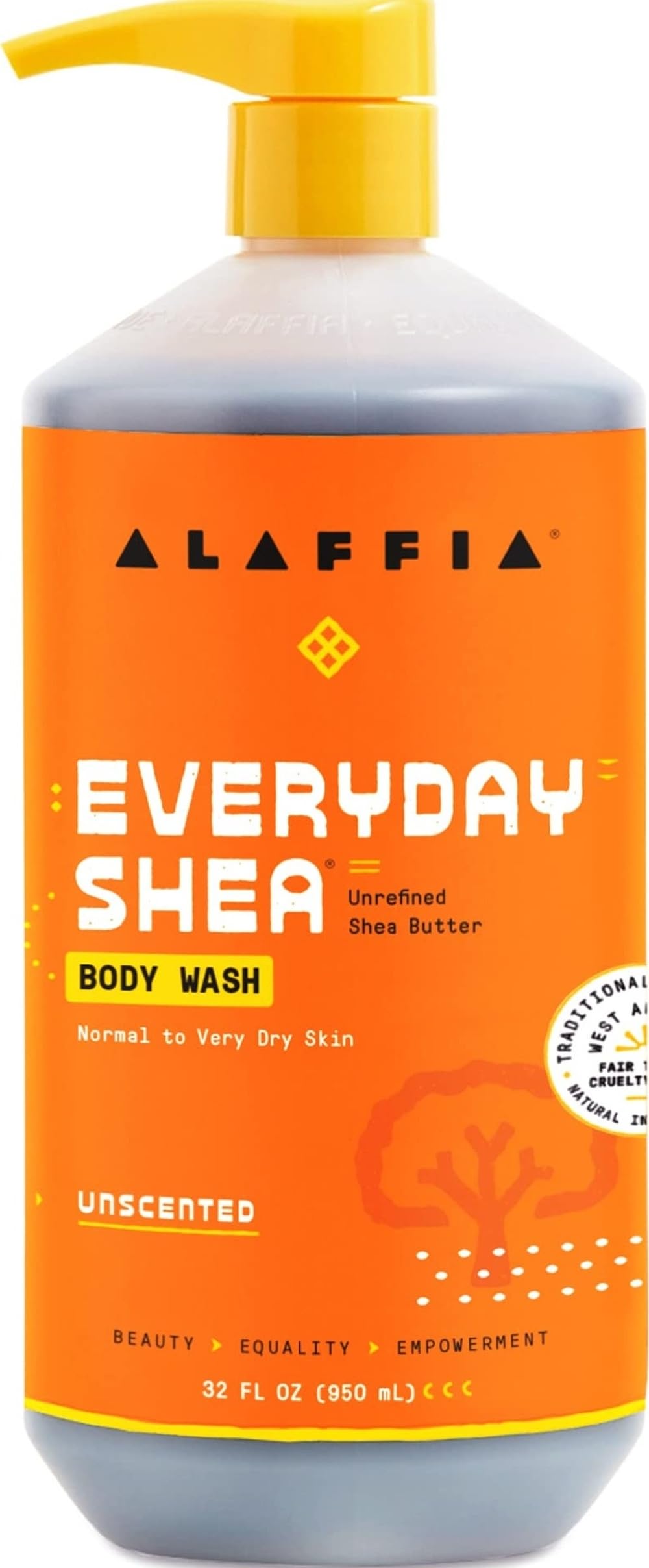 Alaffia EveryDay Shea Body Wash, Unscented 2-Pack, 32 Oz Ea