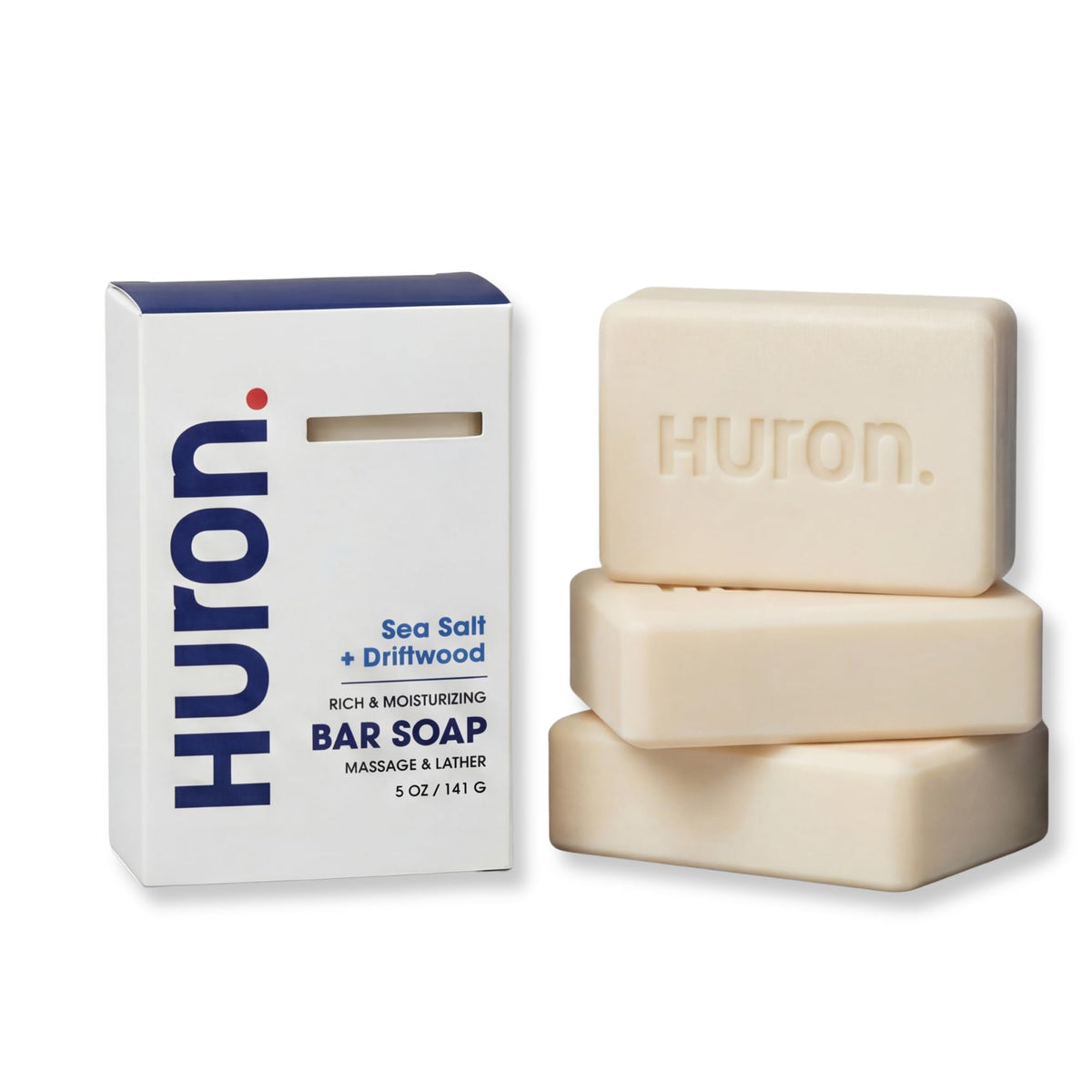 Huron Bar Soap: Citrus + Eucalyptus Scent; Non-Toxic; 3-pack (5 oz bars)