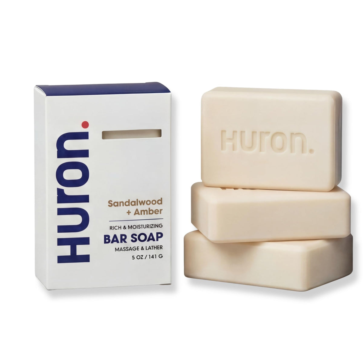 Huron Bar Soap: Citrus + Eucalyptus Scent; Non-Toxic; 3-pack (5 oz bars)