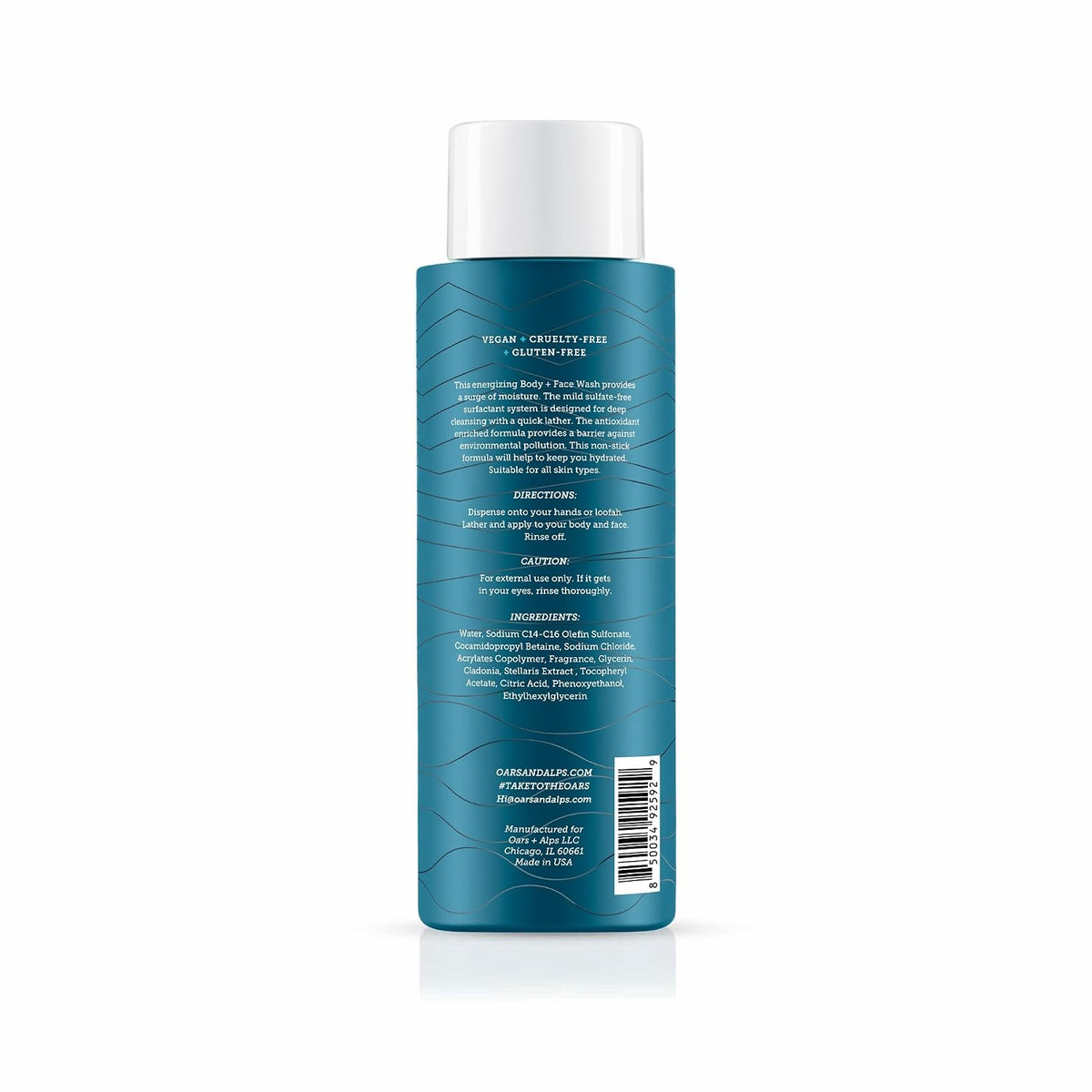 Oars + Alps Mens Body & Face Wash, Moisturizing Body Wash, 2pk, 13.5 Fl Oz