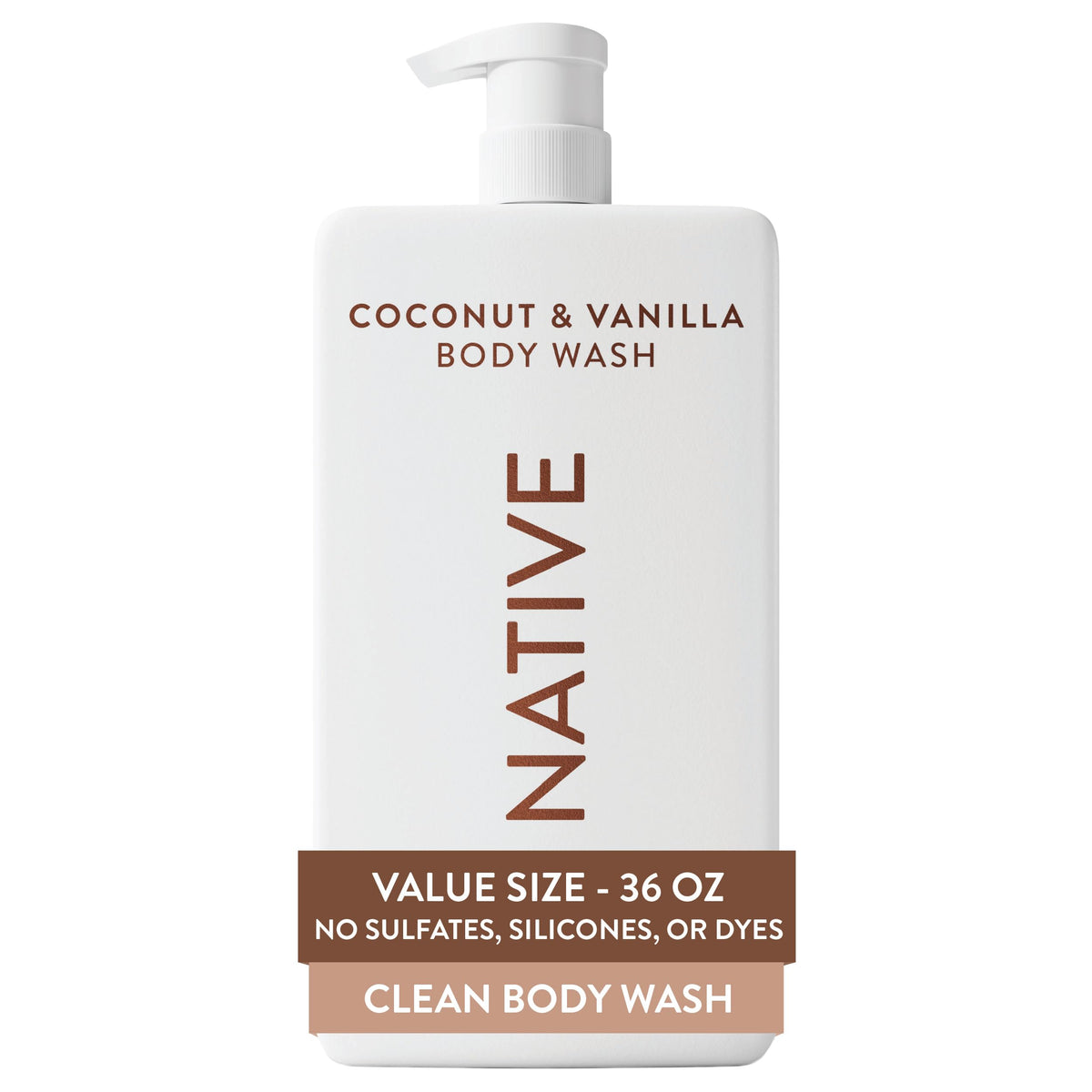 Native Clean Body Wash, Gentle & pH-balanced for Sensitive Skin, 24-Hr Freshness for Women & Men, Vegan & Cruelty-Free, Free of Sulfates, Parabens & Phthalates, Eucalyptus & Mint, 36 oz