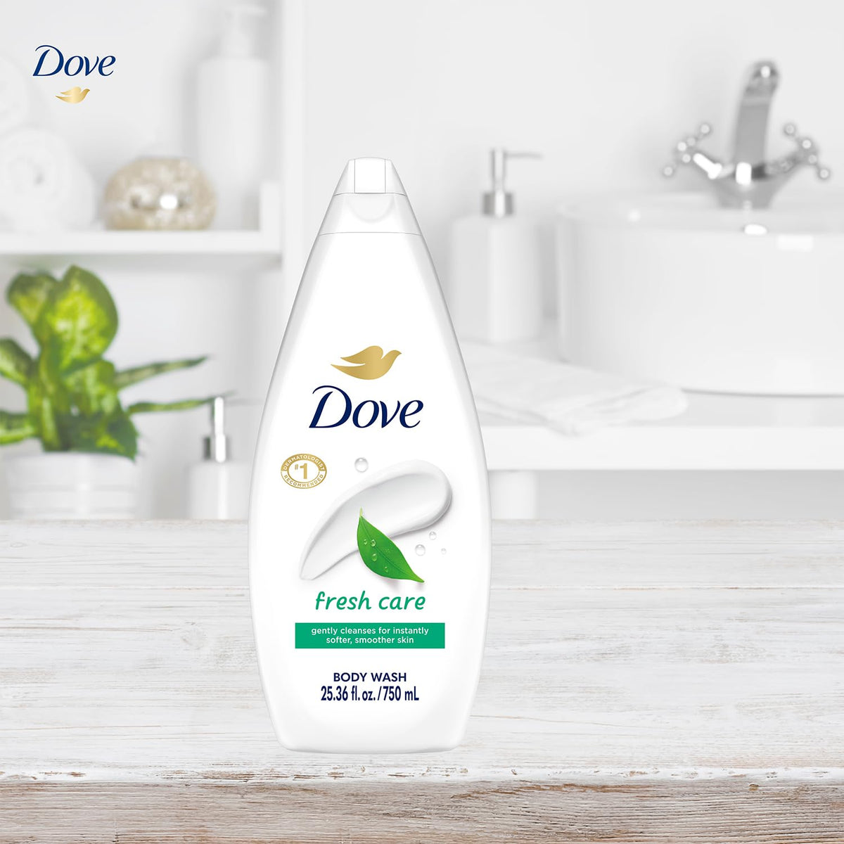 Dove Moisturizing Body Wash, Fresh Care, Value Size 4-Pack, 25.35 Fl Oz Ea