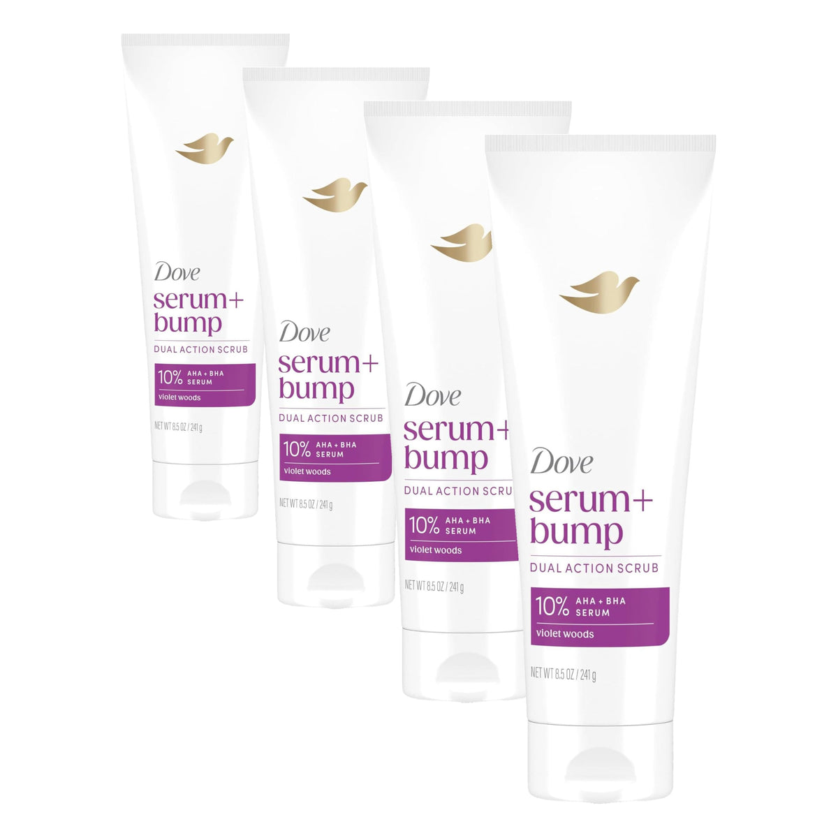 Dove KP Bump Body Scrub with 10% AHA & BHA For Rough Bumpy Skin, Violet Woods Scent, 8.5 OZ