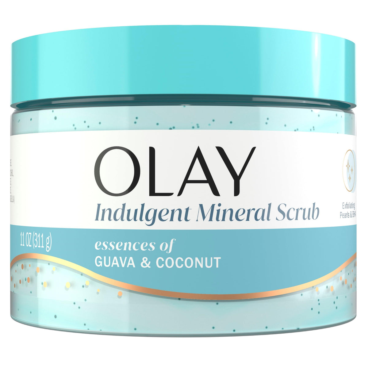 Olay Body Indulgent Mineral Scrub, Skin Exfoliating & Massaging Pearls, Nourishing Soft & Gentle Formula, Renewing BHA, Vitamin B3 Complex, Luxurious Fragrances, Wild Rose & Cherry Creme Scent, 11 oz