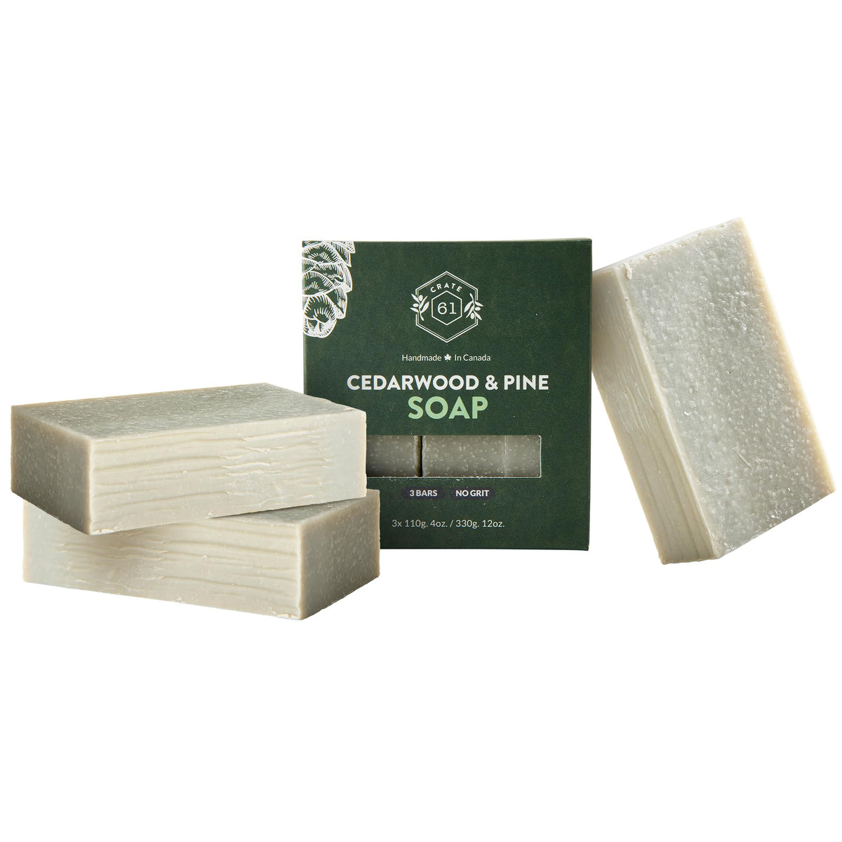 Crate 61 Organics, Handmade in Canada, Plant Based Cold Process Natural Bar Soap For Face And Body, With Premium Essential Oils, For Men And Women 3 Pack (Eucamint)