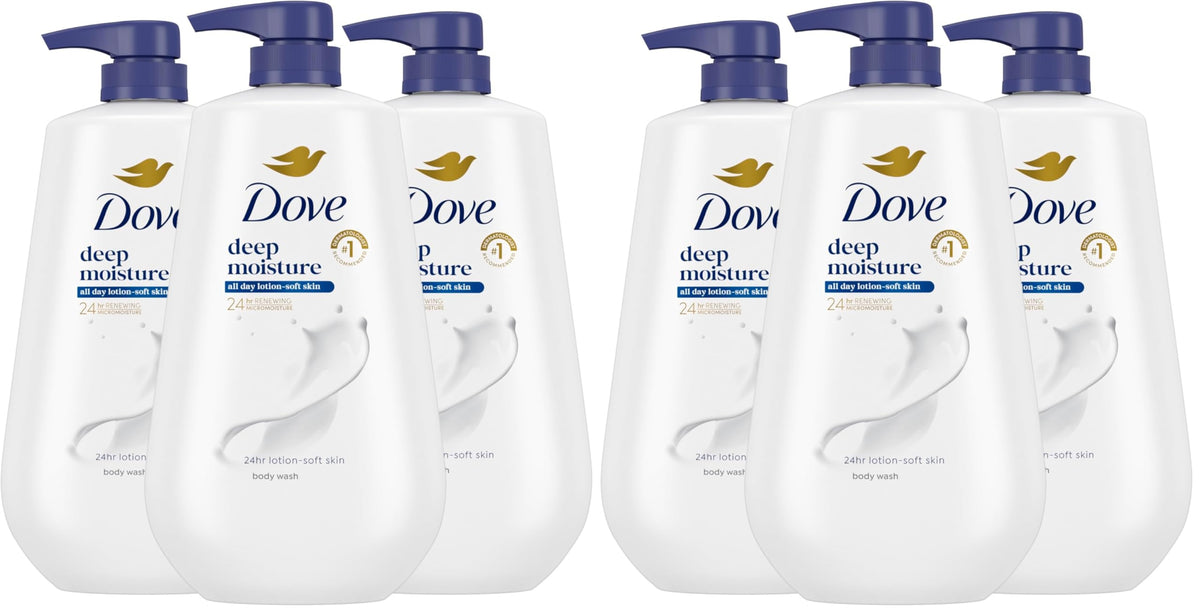 Dove Body Wash Deep Moisture 30.6 oz Pump 3 Pack, Sulfate Free