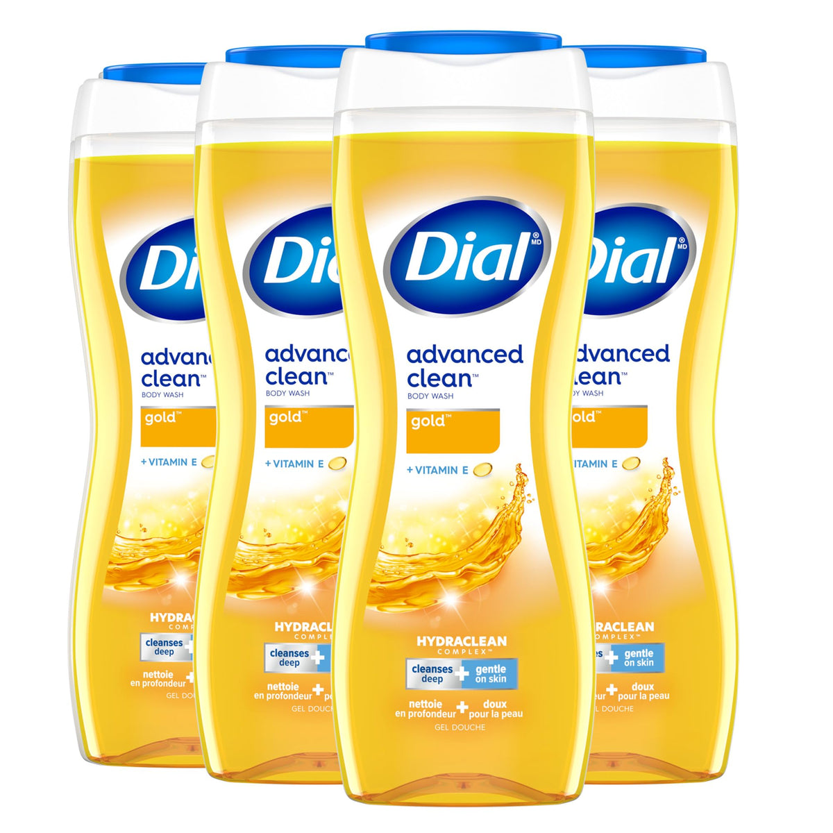 Dial Body Wash, Hydraclean Complex & Vitamin E, Gold, 16 Fl Oz, 4-Pack