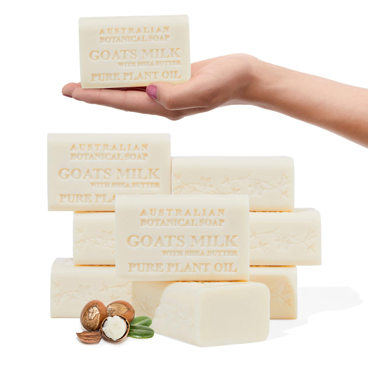 Australian Botanical Soap Variety Pack, 6.6 oz Bars – Goat Milk, Eucalyptus, Manuka Honey, Sea Salt, Pink Lychee, Lemongrass, Raspberry, Valencia Orange – Enriched with Organic Shea Butter, Pack of 8