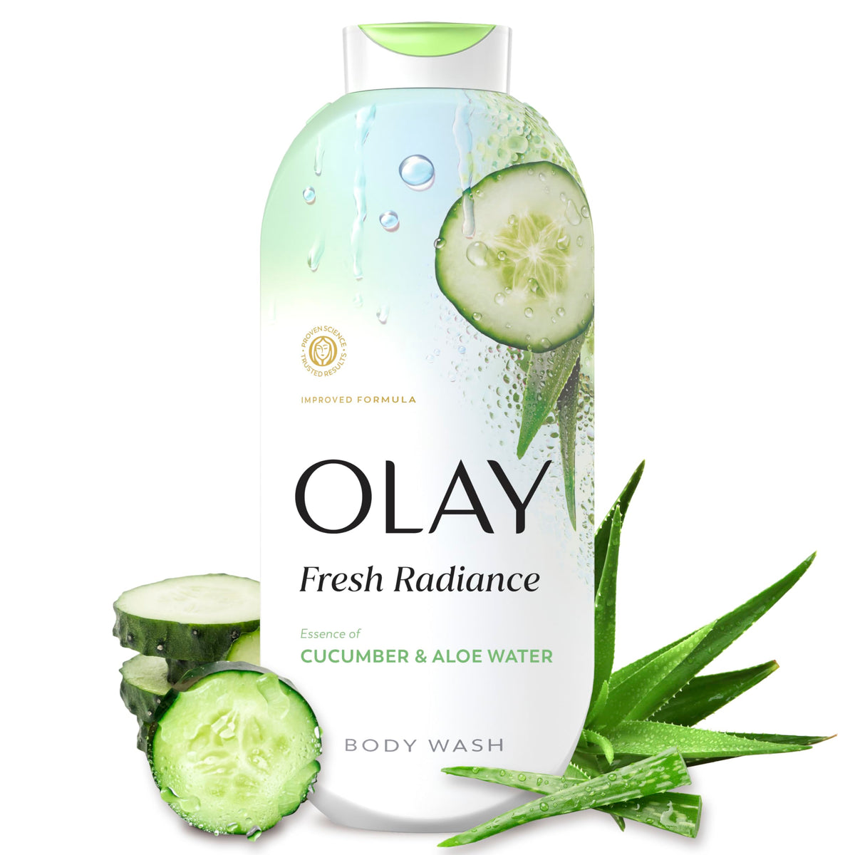 Olay Body Wash for Women, Fresh Radiance, 24/7 Skin-Loving Freshness, Visibly Radiant, Plant Based Cleansers, Vitamin B3 & Antioxidant Blend, For All Skin Types, Orchid & Black Currant Scent, 22 fl oz