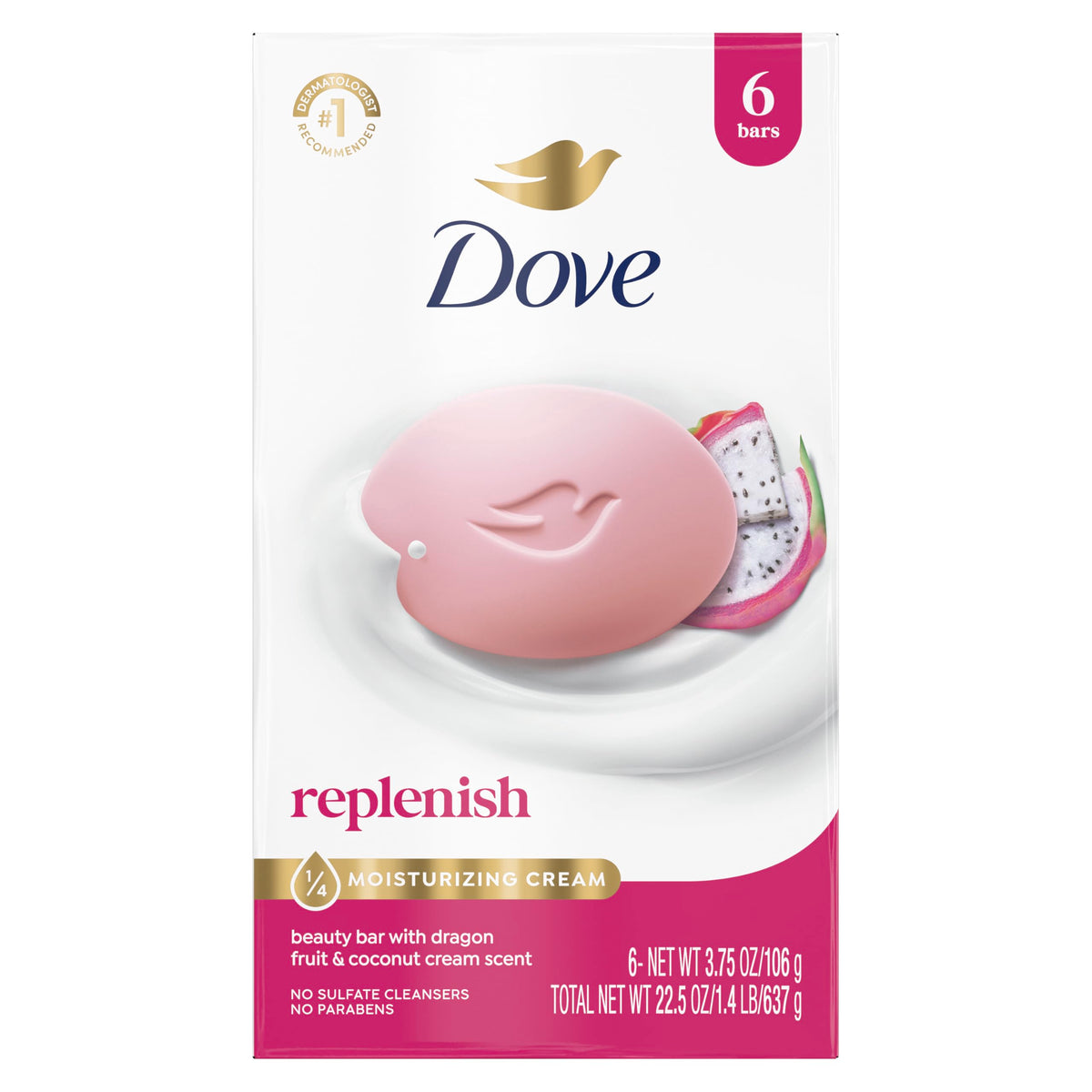 Dove Beauty Bar Soap , Glacial Water & Avocado Oil, I 6 Count 3.75 oz