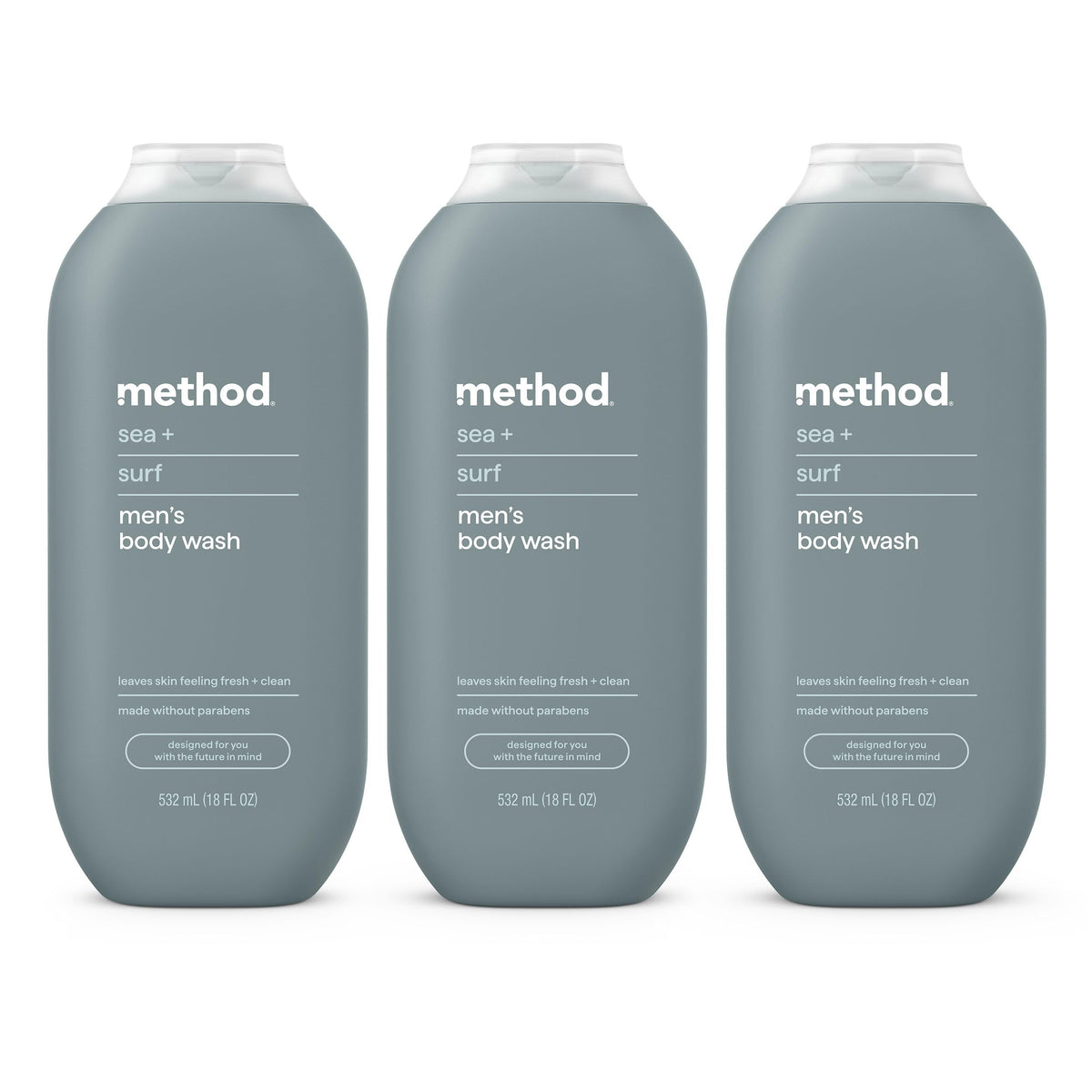 method Men’s Body Wash, Cedar + Cypress, 18 fl oz, 3 Pack