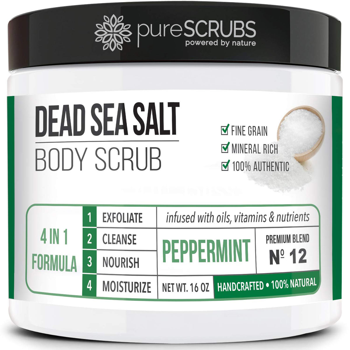 pureSCRUBS Premium Coconut Body Scrub Set, Exfoliating Dead Sea Salt Scrub