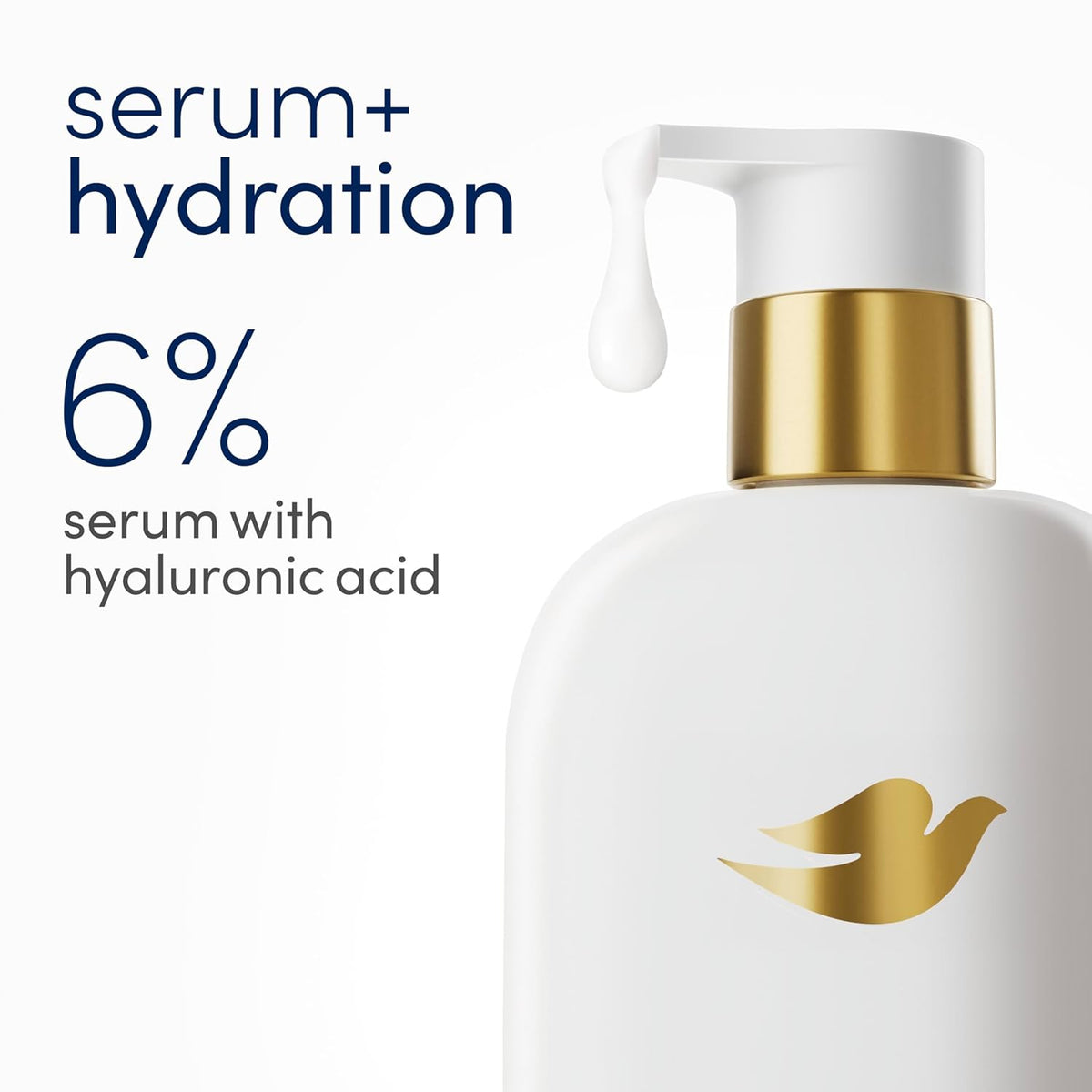 Dove Serum+ Hydration Body Wash Hyaluronic Acid 6% Hydration Serum, 18.5 oz