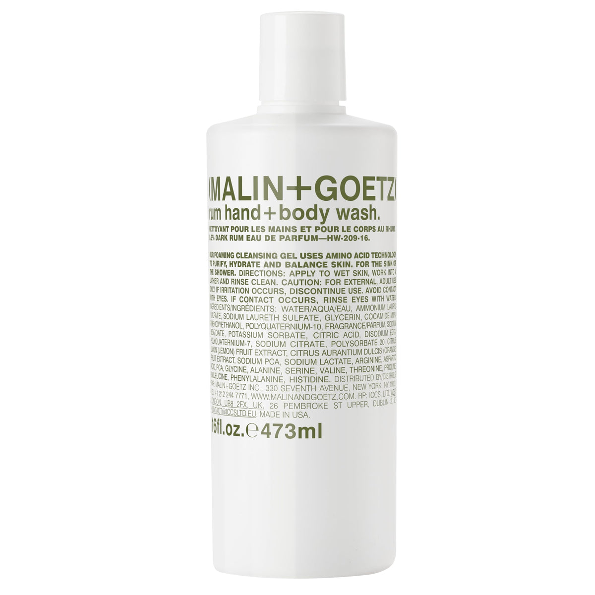 MALIN+GOETZ Hand + Body Wash, Foaming Cleanser, pH-Balanced, Unisex