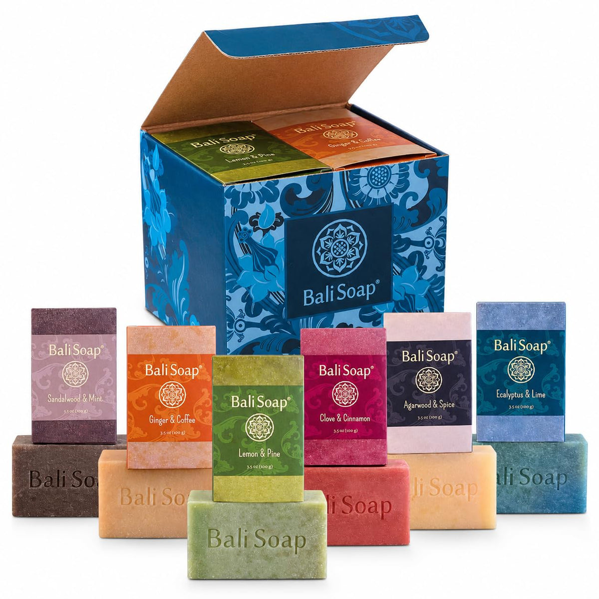 Bali Soap - Masculine Collection Natural Soap Bar for Men, 6 pc Gift Set