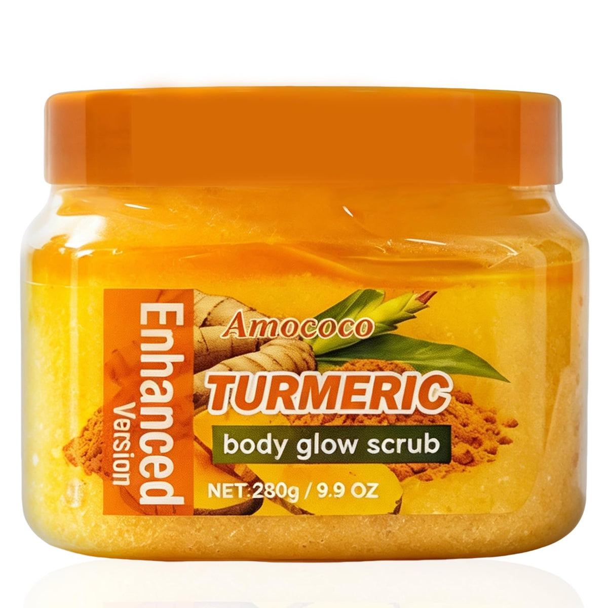 4Packs Turmeric Body Scrub, Botanical Skin Cleanser for Dullness & Uneven Tone, Gentle Exfoliating Scrub for Smooth & Glowing Skin Texture, 9.8 oz*4