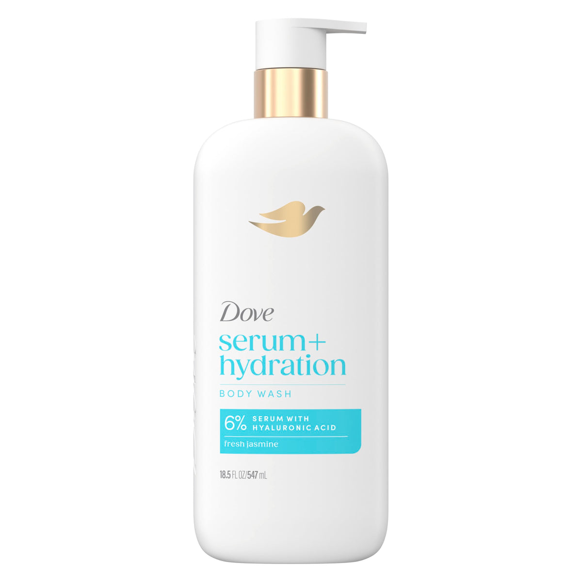 Dove Serum+ Hydration Body Wash Hyaluronic Acid 6% Hydration Serum, 18.5 oz