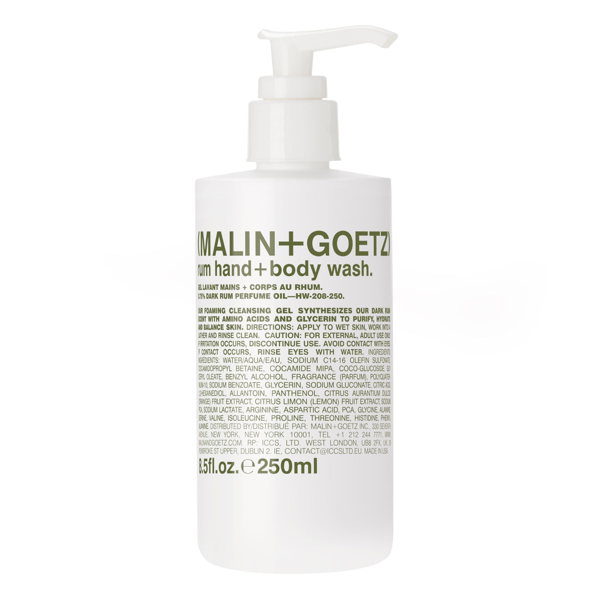 MALIN+GOETZ Hand + Body Wash, Foaming Cleanser, pH-Balanced, Unisex