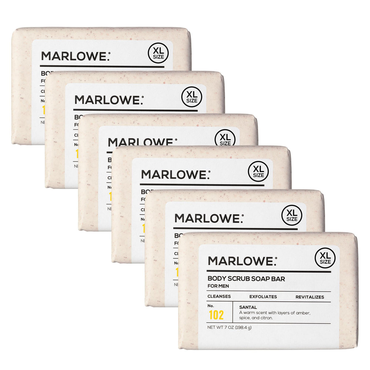 MARLOWE. Body Scrub Soap, Exfoliating Soap Bar, Sage + Fir, 7 oz (3 Bars)