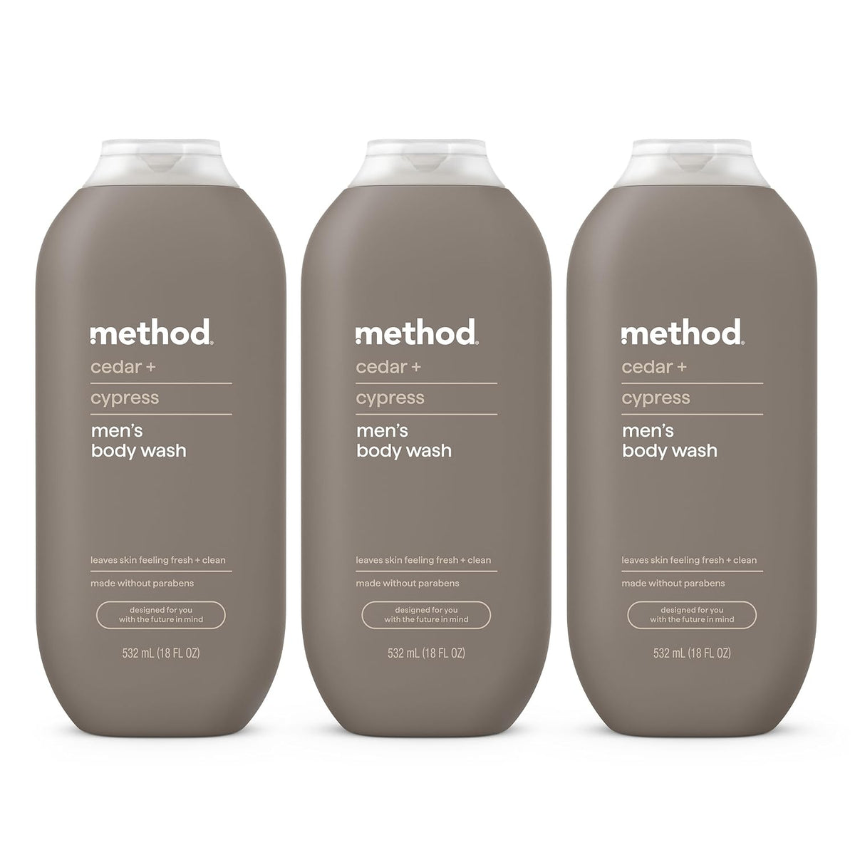 method Men’s Body Wash, Cedar + Cypress, 18 fl oz, 3 Pack