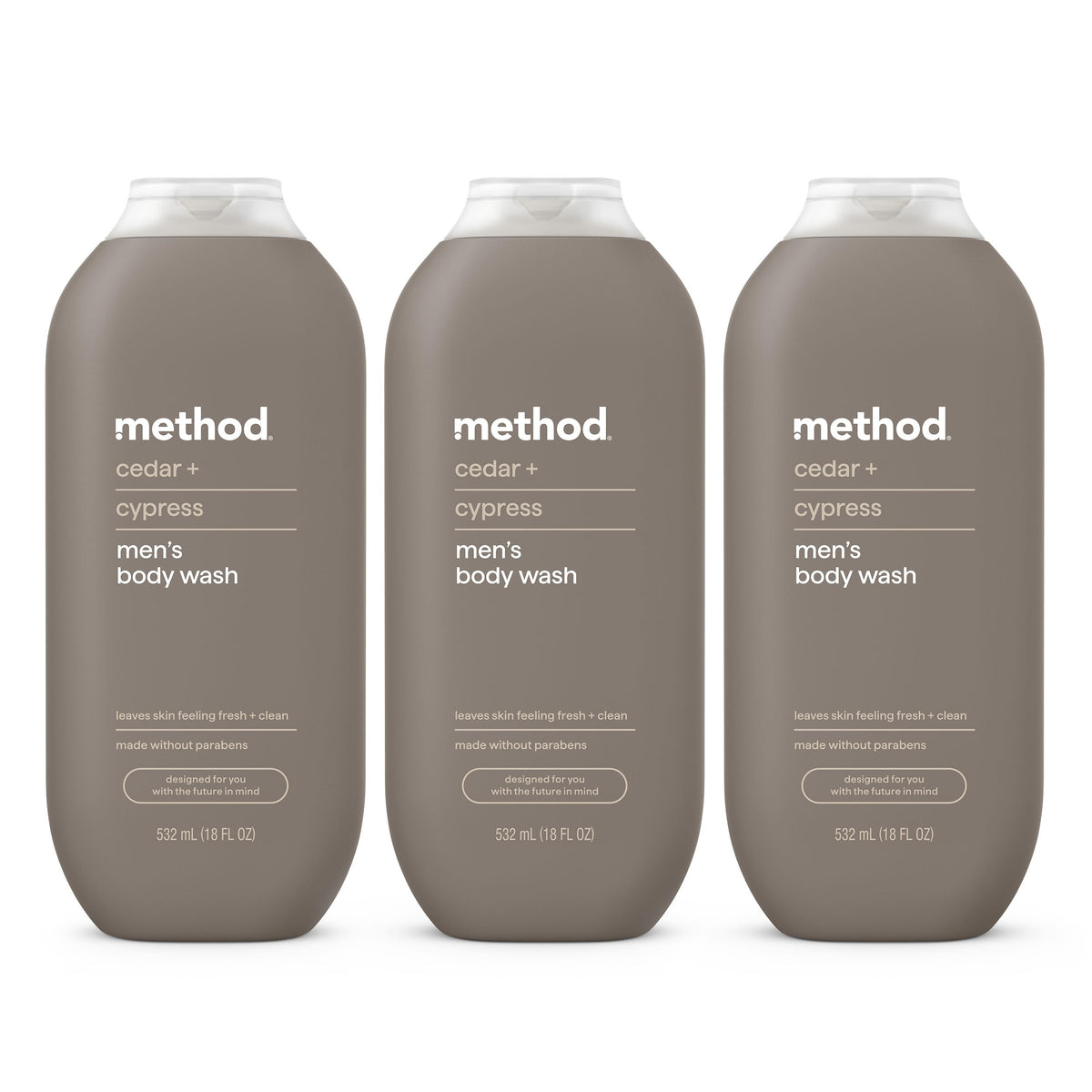 method Men’s Body Wash, Cedar + Cypress, 18 fl oz, 3 Pack
