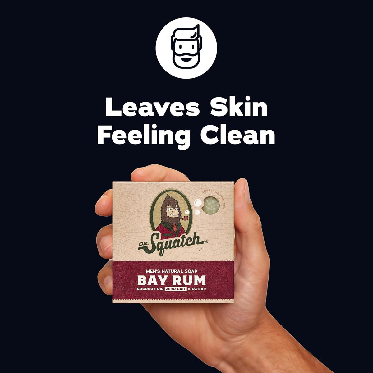 Dr. Squatch Natural Men’s Bar Soap - Cold Process Body Soap Bar with Natural Oils - Gifts for Men - Bay Rum (5 oz, 3-Pack)