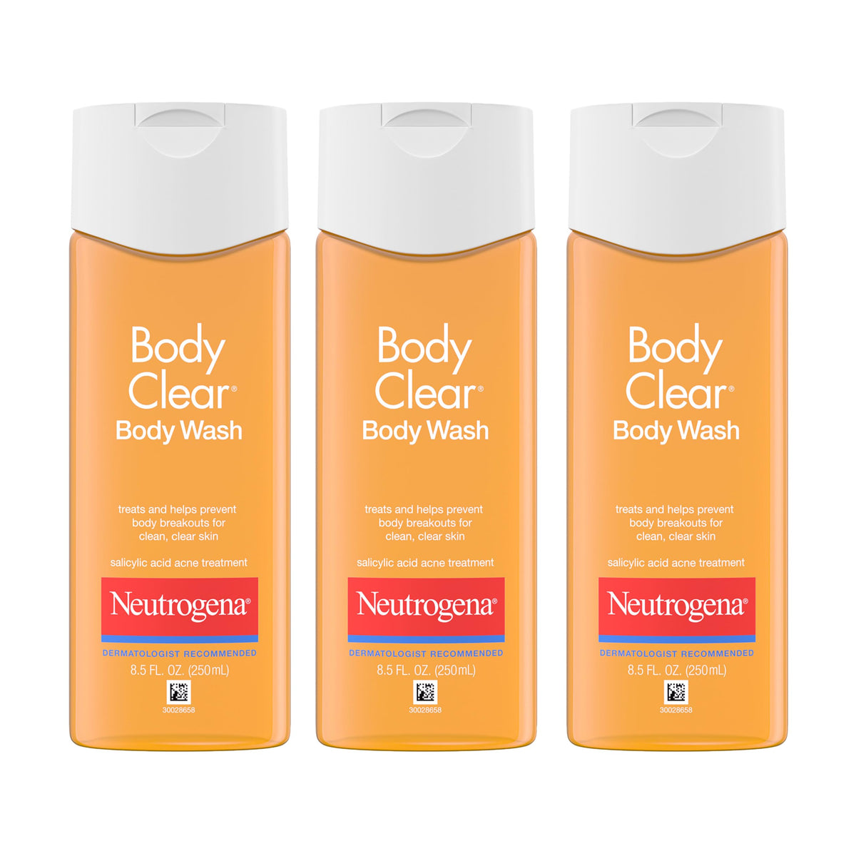 Neutrogena Body Clear Pink Grapefruit Acne Body Wash, 3 x 8.5 fl oz