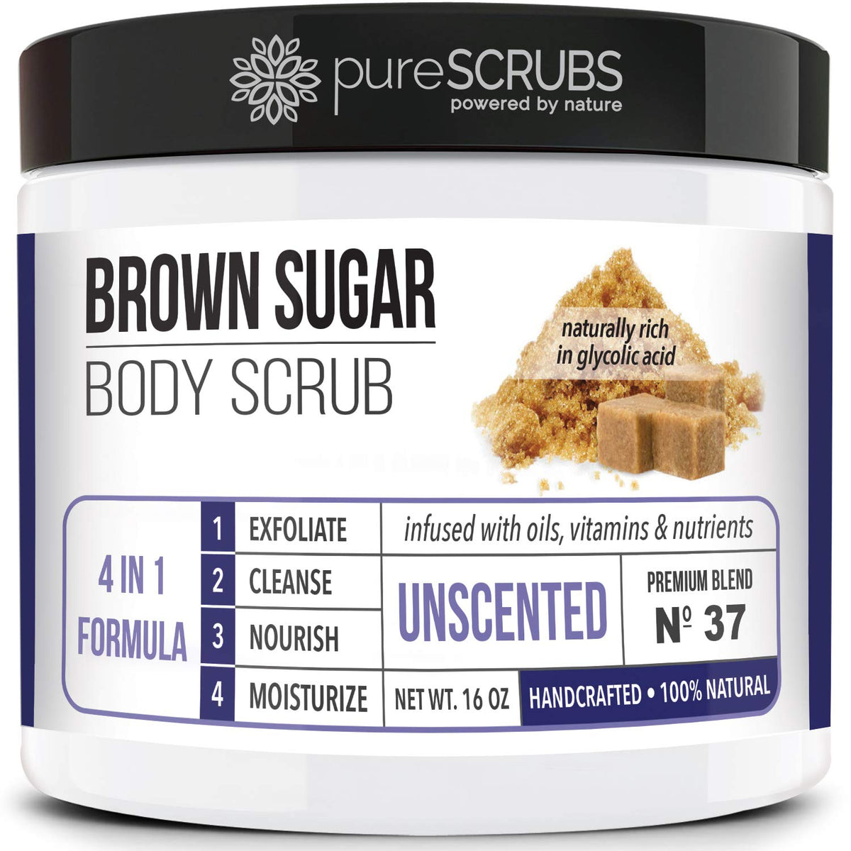pureSCRUBS Premium Coconut Brown Sugar Scrub, Exfoliating Body Scrub Set
