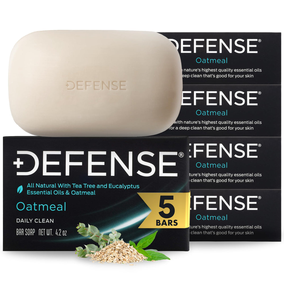 Defense Soap 5pk All Natural Tea Tree Bar Soap for Men