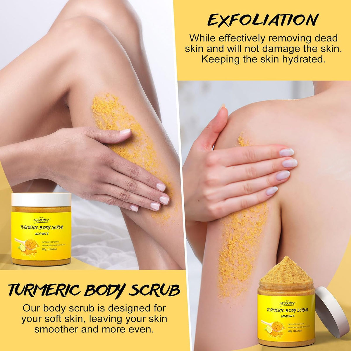 Turmeric Vitamin C Body Scrub Remove Dead Skin Exfoliating for Dark Spots